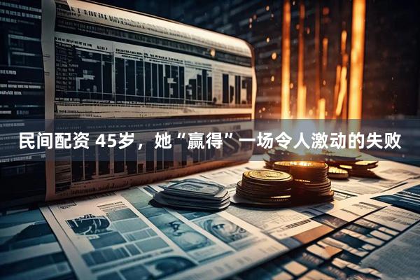 民间配资 45岁，她“赢得”一场令人激动的失败